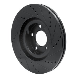 Ford Edge Brake Rotor (1) - Front Left - R1 Concepts - Drilled & Slotted - Black - `07-`15